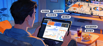 用户使用AK体育数据平台提升NBA季后赛观赛与决策体验的场景图