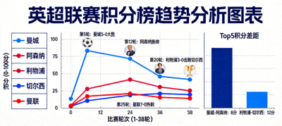 英超联赛积分榜趋势分析图表：各球队赛季积分走势与关键节点